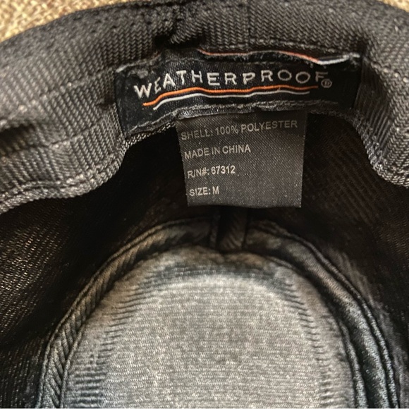 Weatherproof Tan Tweed Look Polyester Mens Fedora Hat - EUC size M - Picture 5 of 5